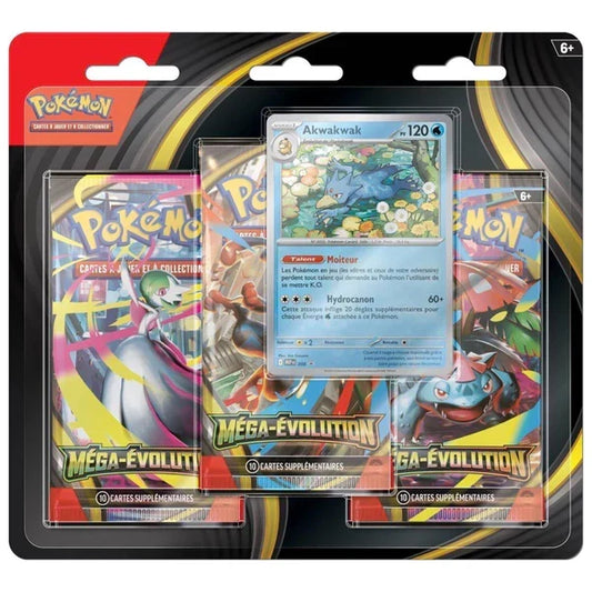 Pokémon – Tripack 3 Boosters ME01 : Méga-Évolution – Akwakwak