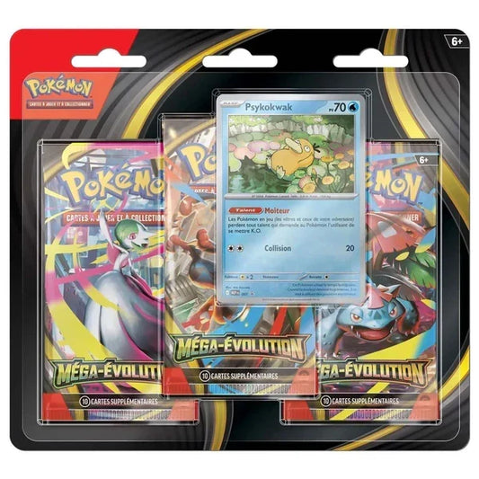 Pokémon – Tripack 3 Boosters ME01 : Méga-Évolution – Psykokwak